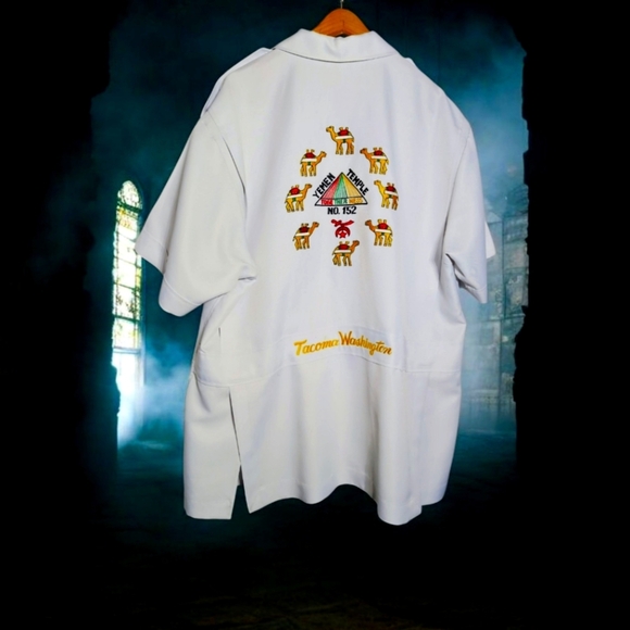 Custom Masonic Temple Over Shirt with Embroidery Camels / Symbols - Picture 1 of 6